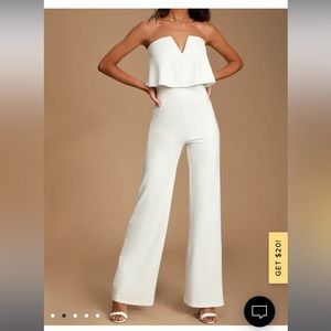 Power of Love White Strapless Jumpsuit